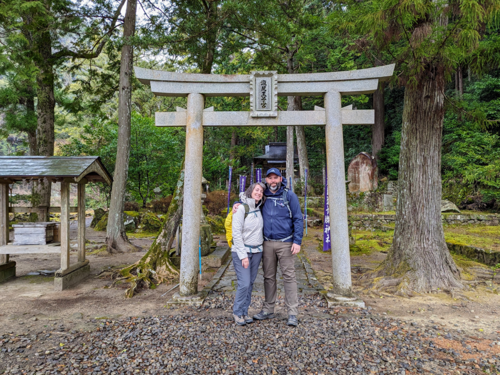 couple hiking Kumano Kodo in Japan