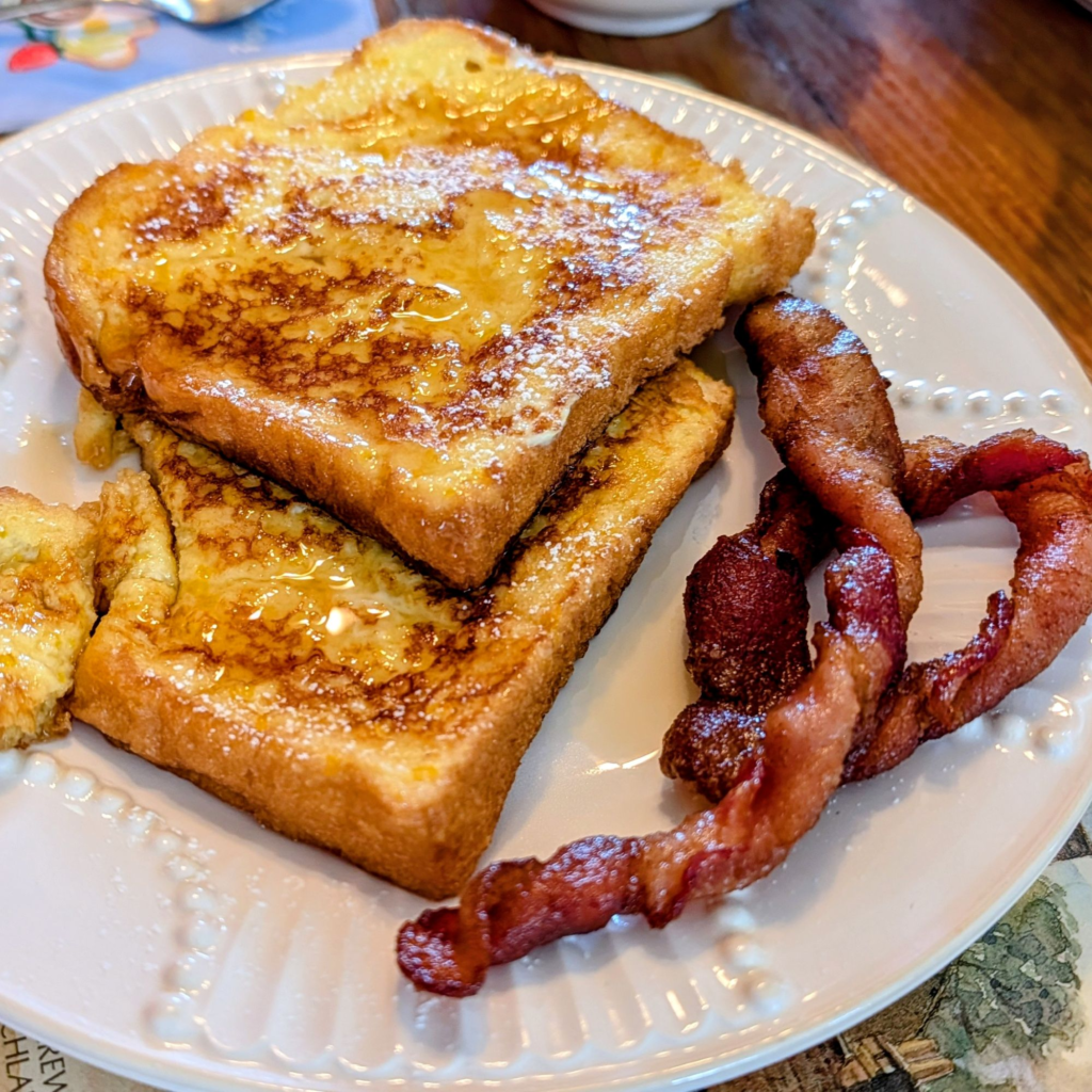 brioche French toast and twisty bacon